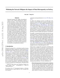 Widening the Network Mitigates the Impact of Data Heterogeneity on FedAvg