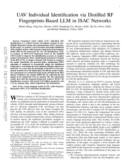 UAV Individual Identification via Distilled RF Fingerprints-Based LLM in ISAC Networks