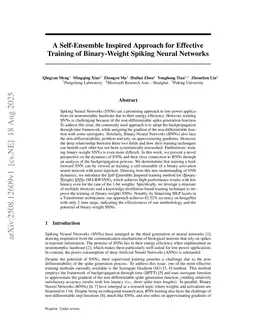 A Self-Ensemble Inspired Approach for Effective Training of Binary-Weight Spiking Neural Networks
