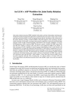 An LLM + ASP Workflow for Joint Entity-Relation Extraction
