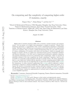 On computing and the complexity of computing higher-order $U$-statistics, exactly