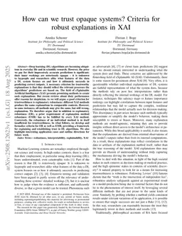 How can we trust opaque systems? Criteria for robust explanations in XAI