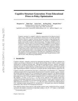 Cognitive Structure Generation: From Educational Priors to Policy Optimization