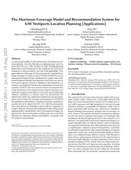 The Maximum Coverage Model and Recommendation System for UAV Vertiports Location Planning