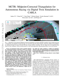 MCTR: Midpoint Corrected Triangulation for Autonomous Racing via Digital Twin Simulation in CARLA