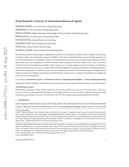 Deep Research: A Survey of Autonomous Research Agents