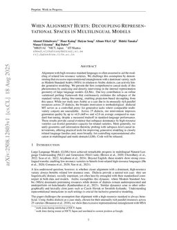 When Alignment Hurts: Decoupling Representational Spaces in Multilingual Models