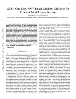 ONG: One-Shot NMF-based Gradient Masking for Efficient Model Sparsification