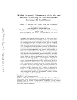 SEDEG:Sequential Enhancement of Decoder and Encoder's Generality for Class Incremental Learning with Small Memory