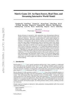 Matrix-game 2.0: An open-source real-time and streaming interactive world model