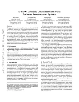 D-RDW: Diversity-Driven Random Walks for News Recommender Systems