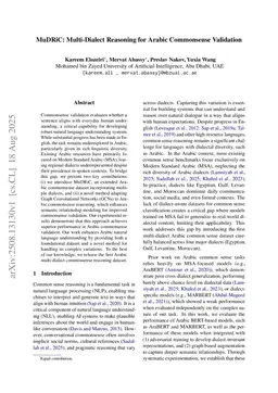 MuDRiC: Multi-Dialect Reasoning for Arabic Commonsense Validation