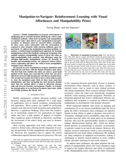 Manipulate-to-Navigate: Reinforcement Learning with Visual Affordances and Manipulability Priors