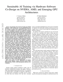 Sustainable AI Training via Hardware-Software Co-Design on NVIDIA, AMD, and Emerging GPU Architectures