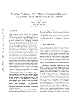 Cognitive Workspace: Active Memory Management for LLMs -- An Empirical Study of Functional Infinite Context