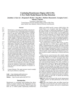 Combating Homelessness Stigma with LLMs: A New Multi-Modal Dataset for Bias Detection