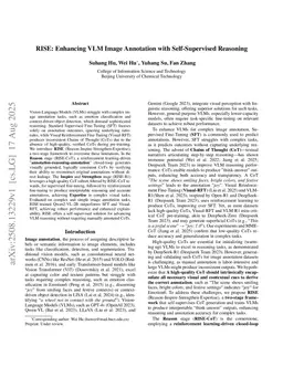 RISE: Enhancing VLM Image Annotation with Self-Supervised Reasoning