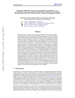 DianJin-OCR-R1: Enhancing OCR Capabilities via a Reasoning-and-Tool Interleaved Vision-Language Model
