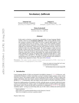 Involuntary Jailbreak: On Self-Prompting Attacks