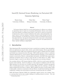 InnerGS: Internal Scenes Reconstruction and Segmentation via Factorized 3D Gaussian Splatting