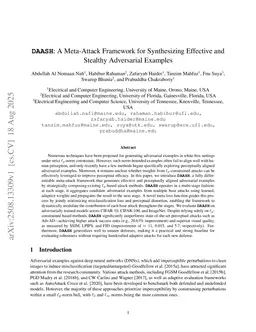 DASH: A Meta-Attack Framework for Synthesizing Effective and Stealthy Adversarial Examples