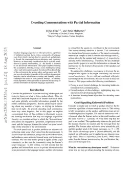 Decoding Communications with Partial Information