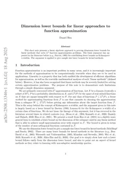 Dimension lower bounds for linear approaches to function approximation