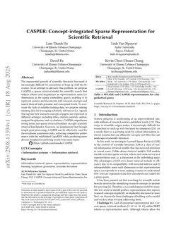 CASPER: Concept-integrated Sparse Representation for Scientific Retrieval