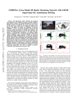 CORENet: Cross-Modal 4D Radar Denoising Network with LiDAR Supervision for Autonomous Driving