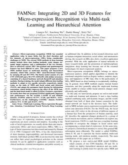 FAMNet: Integrating 2D and 3D Features for Micro-expression Recognition via Multi-task Learning and Hierarchical Attention