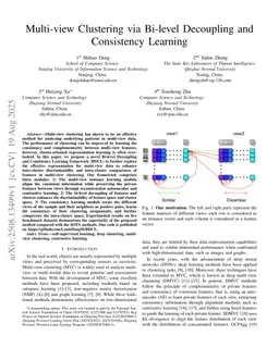 Multi-view Clustering via Bi-level Decoupling and Consistency Learning