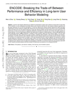 ENCODE: Breaking the Trade-Off Between Performance and Efficiency in Long-Term User Behavior Modeling