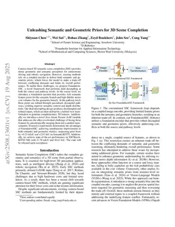 Unleashing Semantic and Geometric Priors for 3D Scene Completion