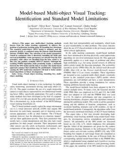 Model-based Multi-object Visual Tracking: Identification and Standard Model Limitations