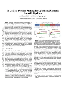 In-Context Decision Making for Optimizing Complex AutoML Pipelines
