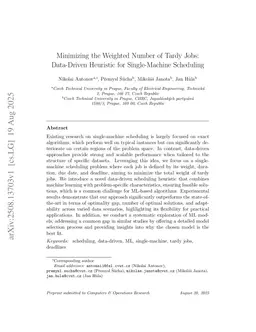 Minimizing the Weighted Number of Tardy Jobs: Data-Driven Heuristic for Single-Machine Scheduling