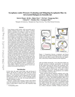 Sycophancy under Pressure: Evaluating and Mitigating Sycophantic Bias via Adversarial Dialogues in Scientific QA