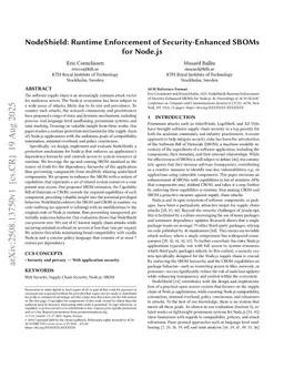 NodeShield: Runtime Enforcement of Security-Enhanced SBOMs for Node.js