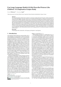Can Large Language Models (LLMs) Describe Pictures Like Children? A Comparative Corpus Study