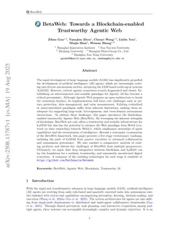 BetaWeb: Towards a Blockchain-enabled Trustworthy Agentic Web