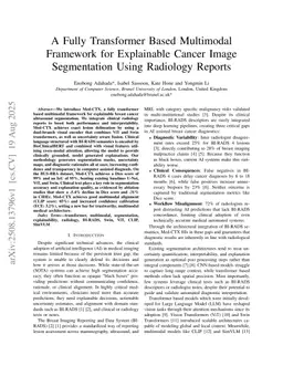 A Fully Transformer Based Multimodal Framework for Explainable Cancer Image Segmentation Using Radiology Reports