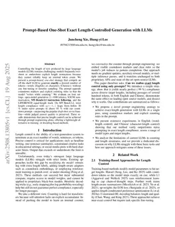 Prompt-Based One-Shot Exact Length-Controlled Generation with LLMs
