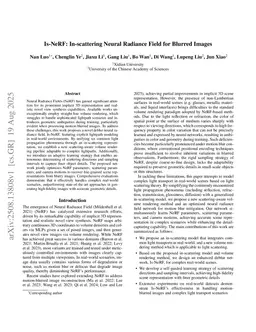 Is-NeRF: In-scattering Neural Radiance Field for Blurred Images
