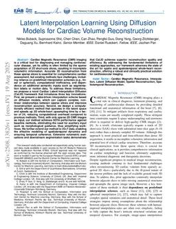 Latent Interpolation Learning Using Diffusion Models for Cardiac Volume Reconstruction