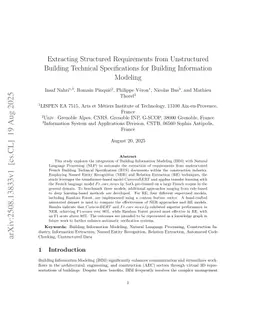 Extracting Structured Requirements from Unstructured Building Technical Specifications for Building Information Modeling
