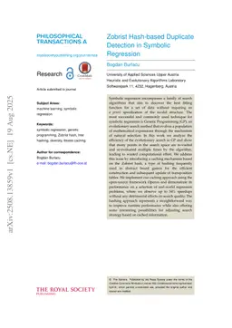 Zobrist Hash-based Duplicate Detection in Symbolic Regression