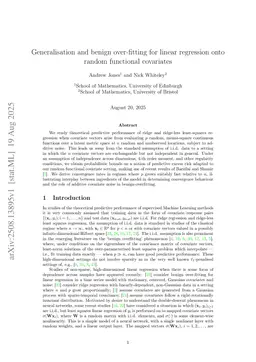 Generalisation and benign over-fitting for linear regression onto random functional covariates