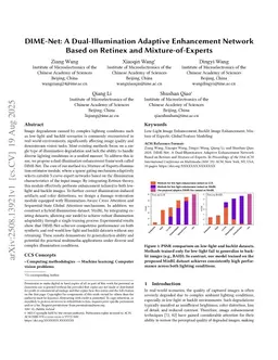 DIME-Net: A Dual-Illumination Adaptive Enhancement Network Based on Retinex and Mixture-of-Experts