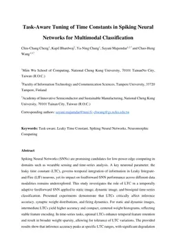 Task-Aware Tuning of Time Constants in Spiking Neural Networks for Multimodal Classification