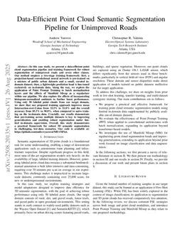 Data-Efficient Point Cloud Semantic Segmentation Pipeline for Unimproved Roads